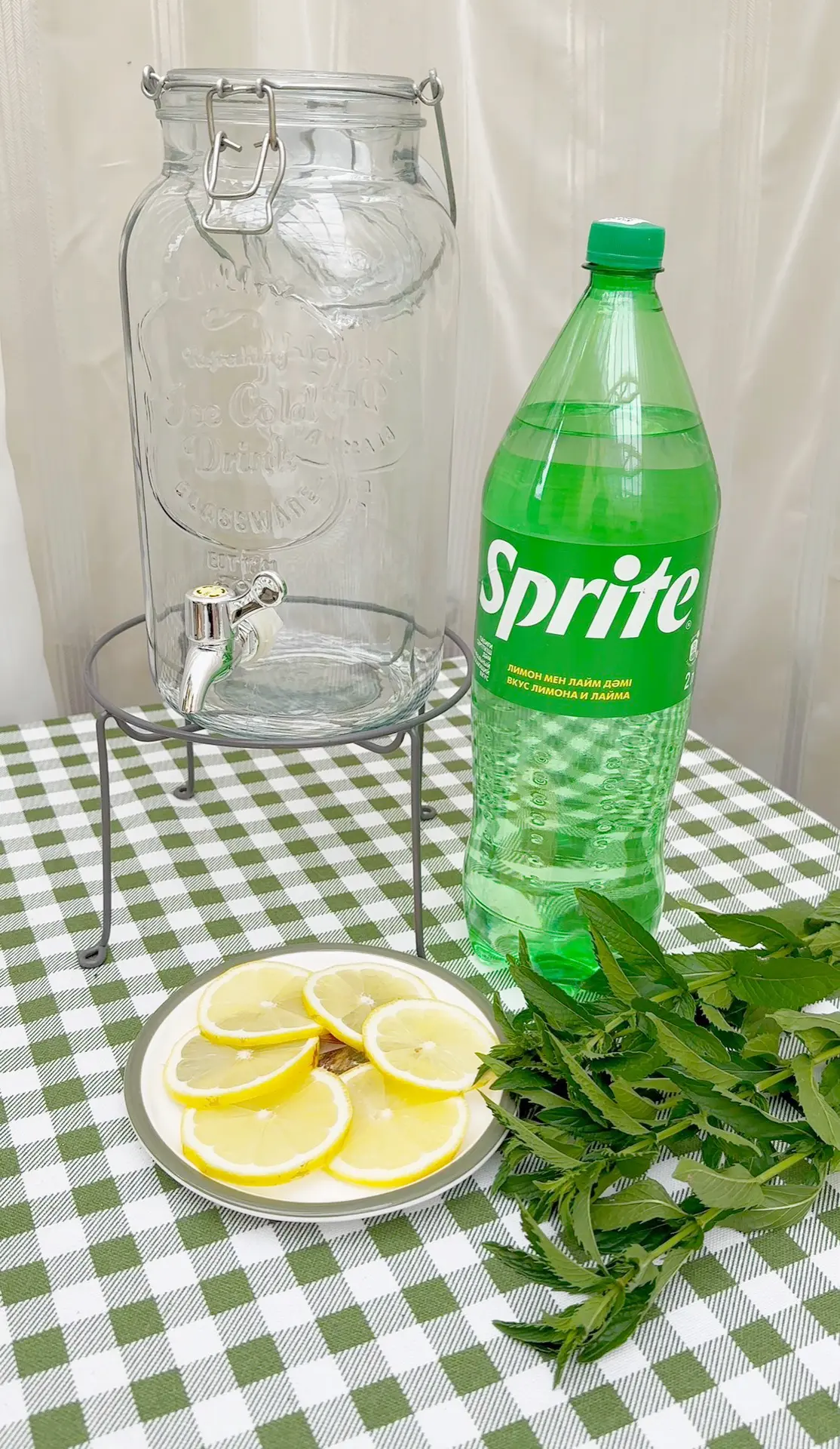 Самый быстрый и простой охлаждающий напиток 🍋🌿

Лимон+мята + любой цитрусовый лимонад . Дать чуть 