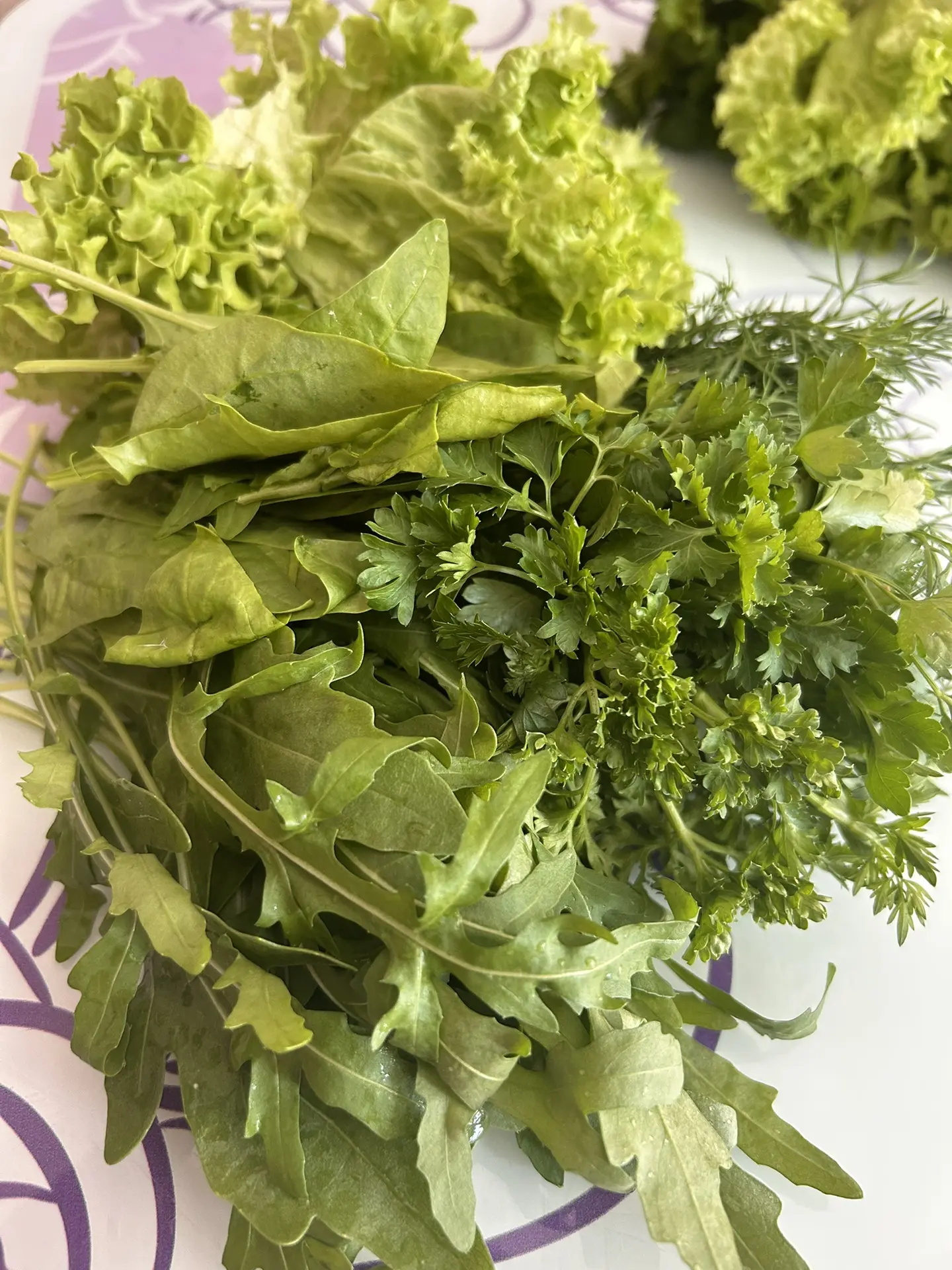 Сегодня привезла свежую зелень 🥬 из маминой теплицы 

🌱МИКС ЗЕЛЕНИ: салат, укроп, петрушка, руккол