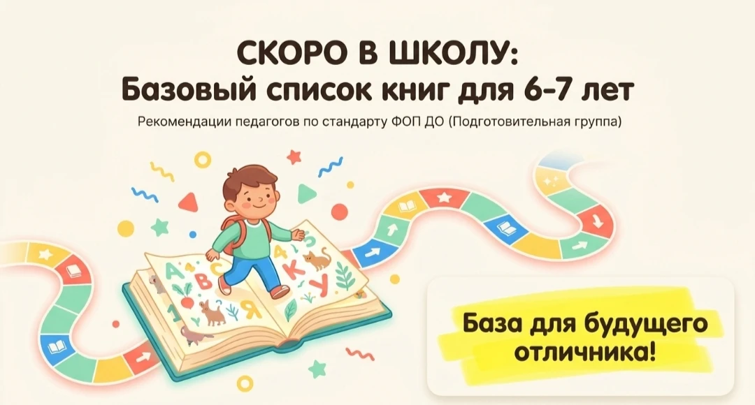 📚 СКОРО В ШКОЛУ: ПОЛНЫЙ СПИСОК КНИГ ДЛЯ 6-7 ЛЕТ ПО ФОП ДО

🙌Подготовительная группа. Сохраняйте — 