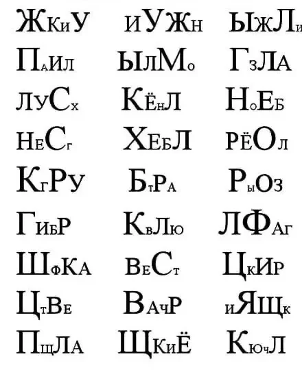 Читаем слова - развиваем внимание! Ребёнку нужно прочитать слово по буквам, начиная от самой большой