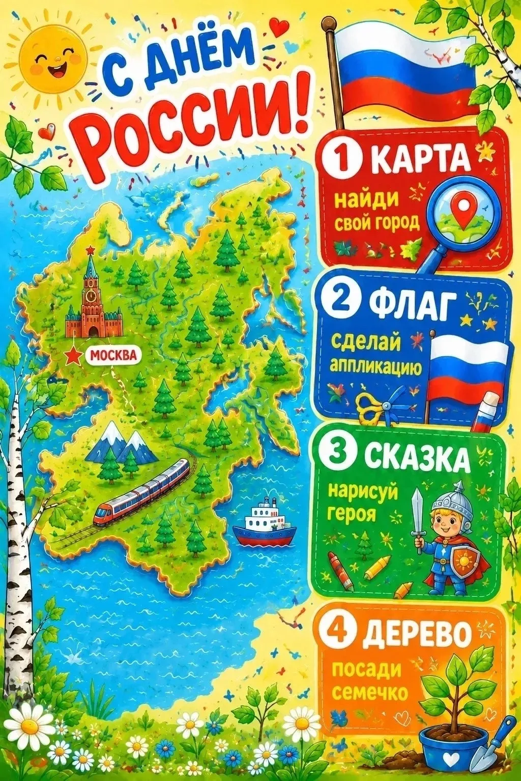 🇷🇺 День России: уже не малыши, но ещё не школьники

Для детей 5–7 лет День России может стать наст