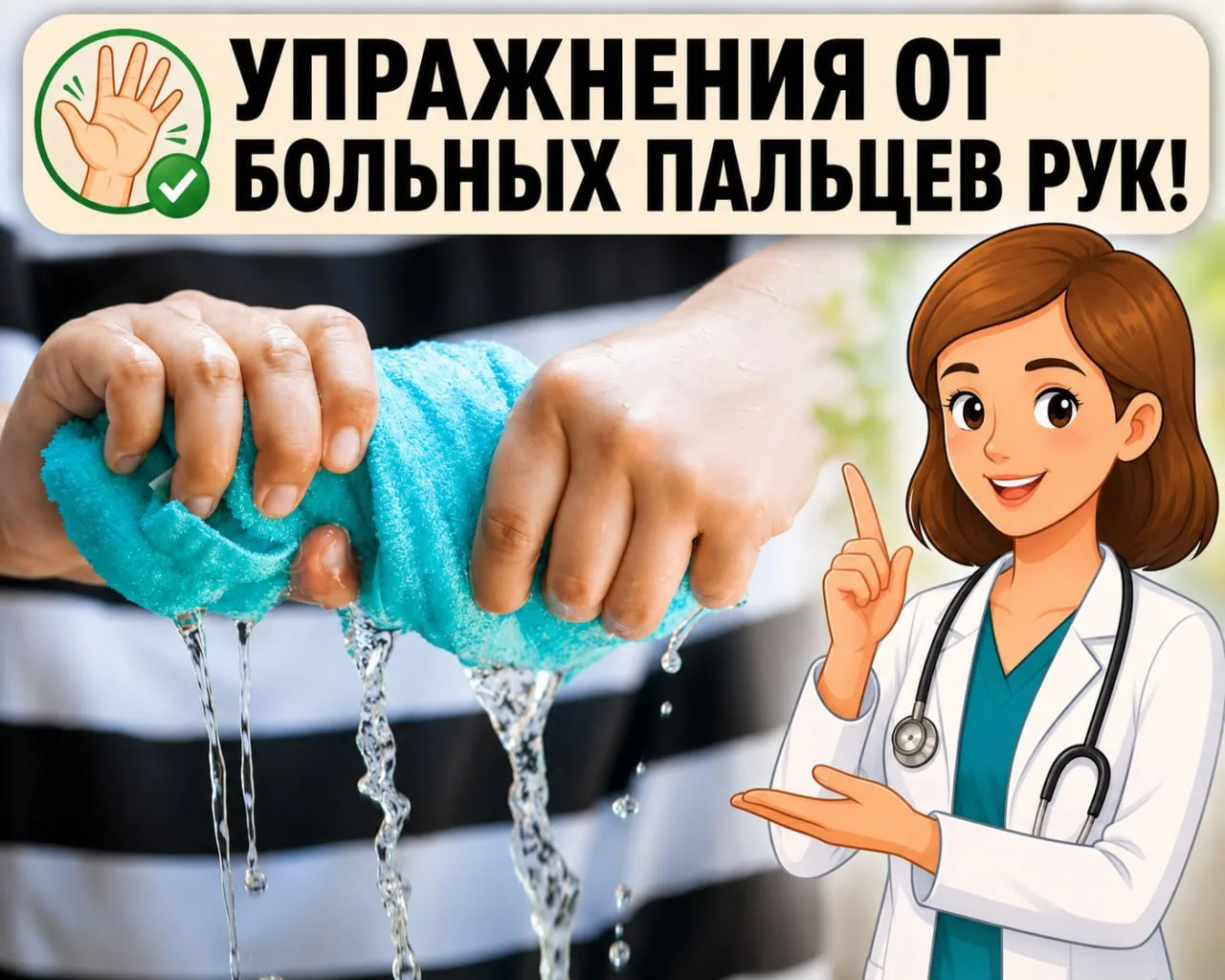 Болят суставы рук? Начните выжимать влажное махровое полотенце! 🤲

Утром пальцы не гнутся, а открыт