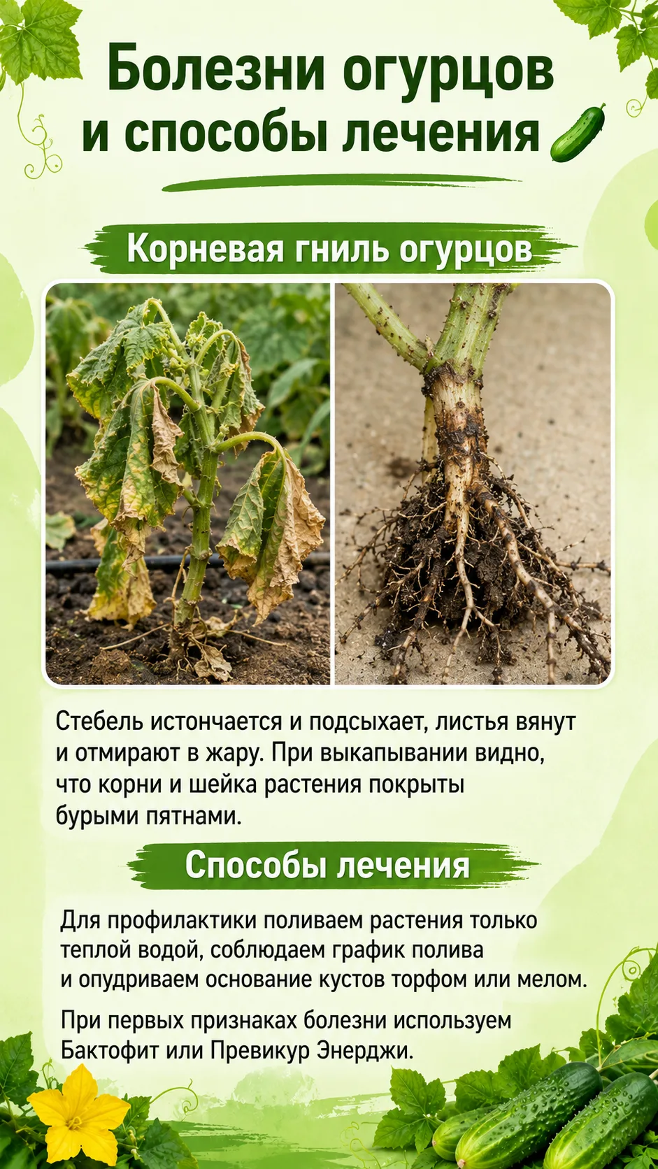 Шпаргалка по болезням огурцов: как распознать и чем лечить
