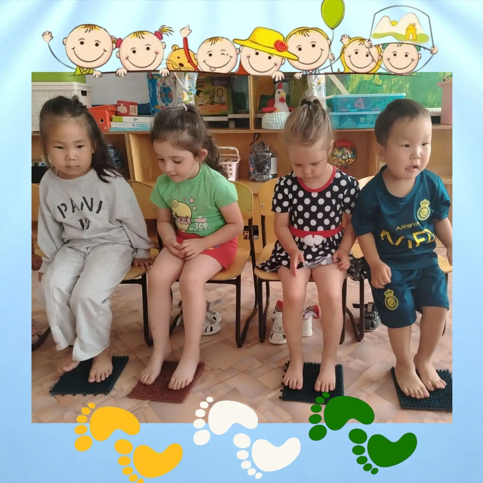 Наши ножки — самые крепкие! 💪 И нет, это не просто хвастовство. 

👣У нас в саду настоящий спа-сало