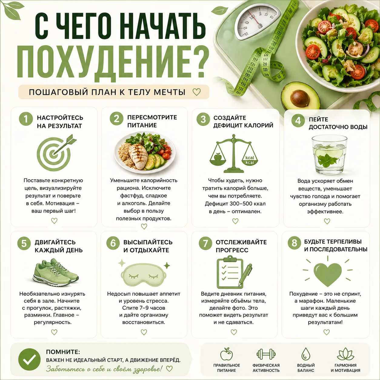 С чего начать похудние - 9 важных моментов!