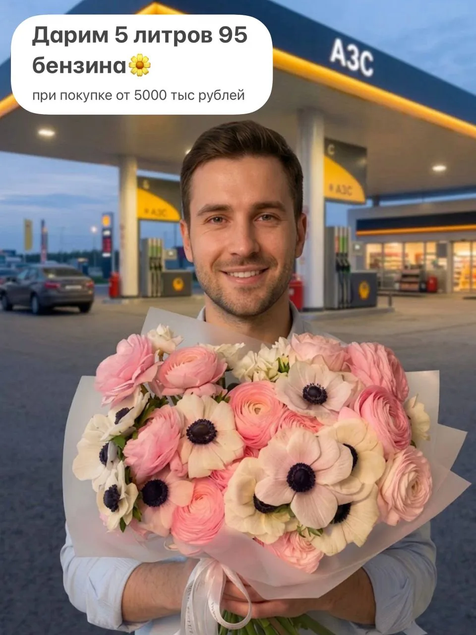 🌸 Дарим 5 литров бензина при заказе букета от 5000 рублей!

Успейте порадовать любимых - и заодно с