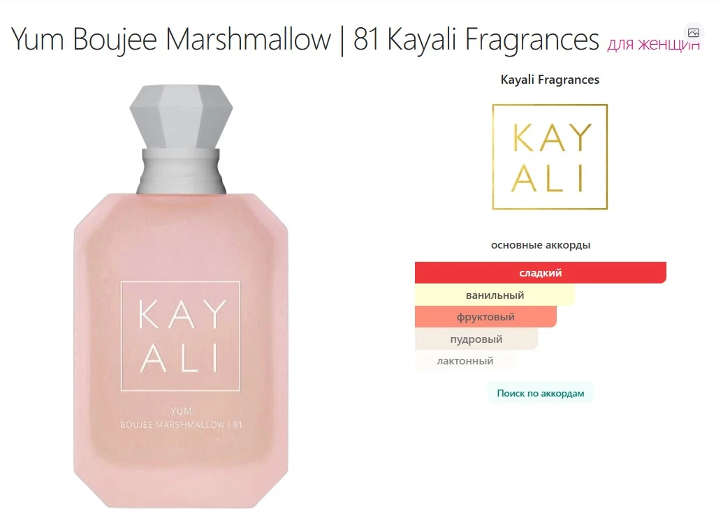 Yum Boujee Marshmallow | 81 Kayali Fragrances — это аромат для женщин, он принадлежит к группе цвето