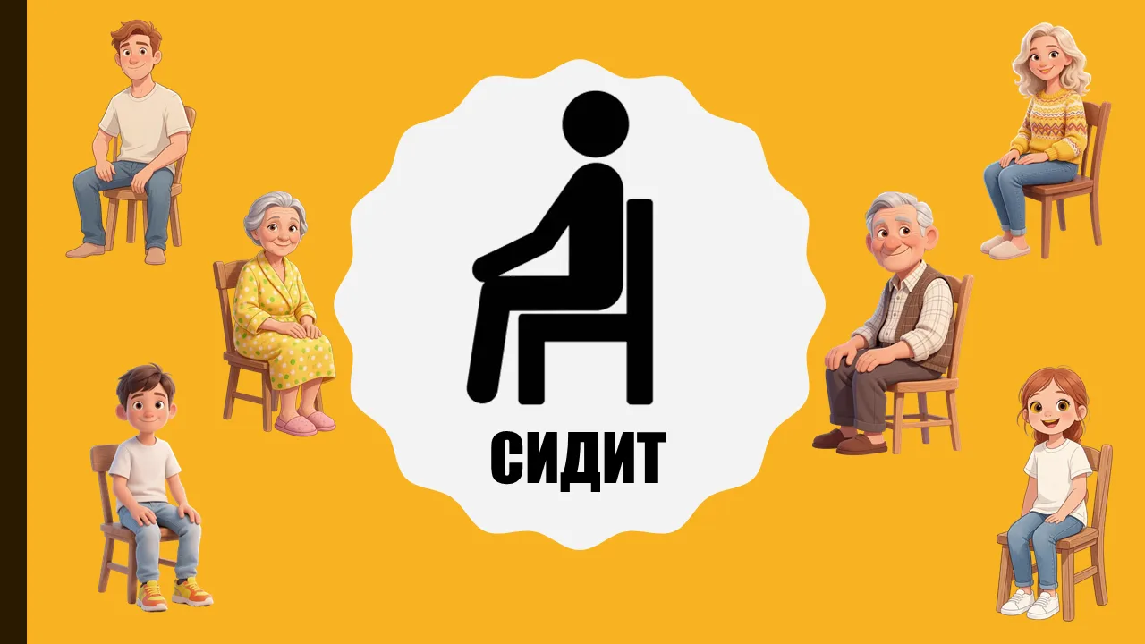 Немного из рабочих будней Глагол "СИДИТ" для детей с РАС, ЗПРР и других. По ссылке можно скачать пап