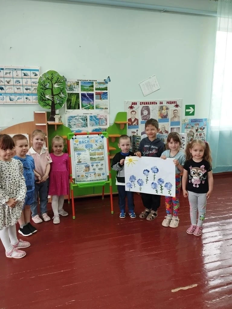 Сегодня в  средней группе прошёл чудесный день, посвящённый очаровательным василькам.

Утро началось