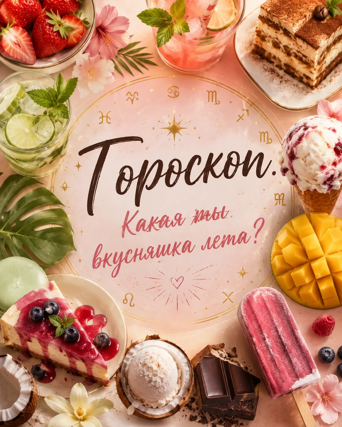 🍉✨ КАКАЯ ТЫ ЛЕТНЯЯ ВКУСНЯШКА ПО ЗНАКУ ЗОДИАКА?
Мои хорошие, лето уже вовсю набирает обороты ☀️ А зн