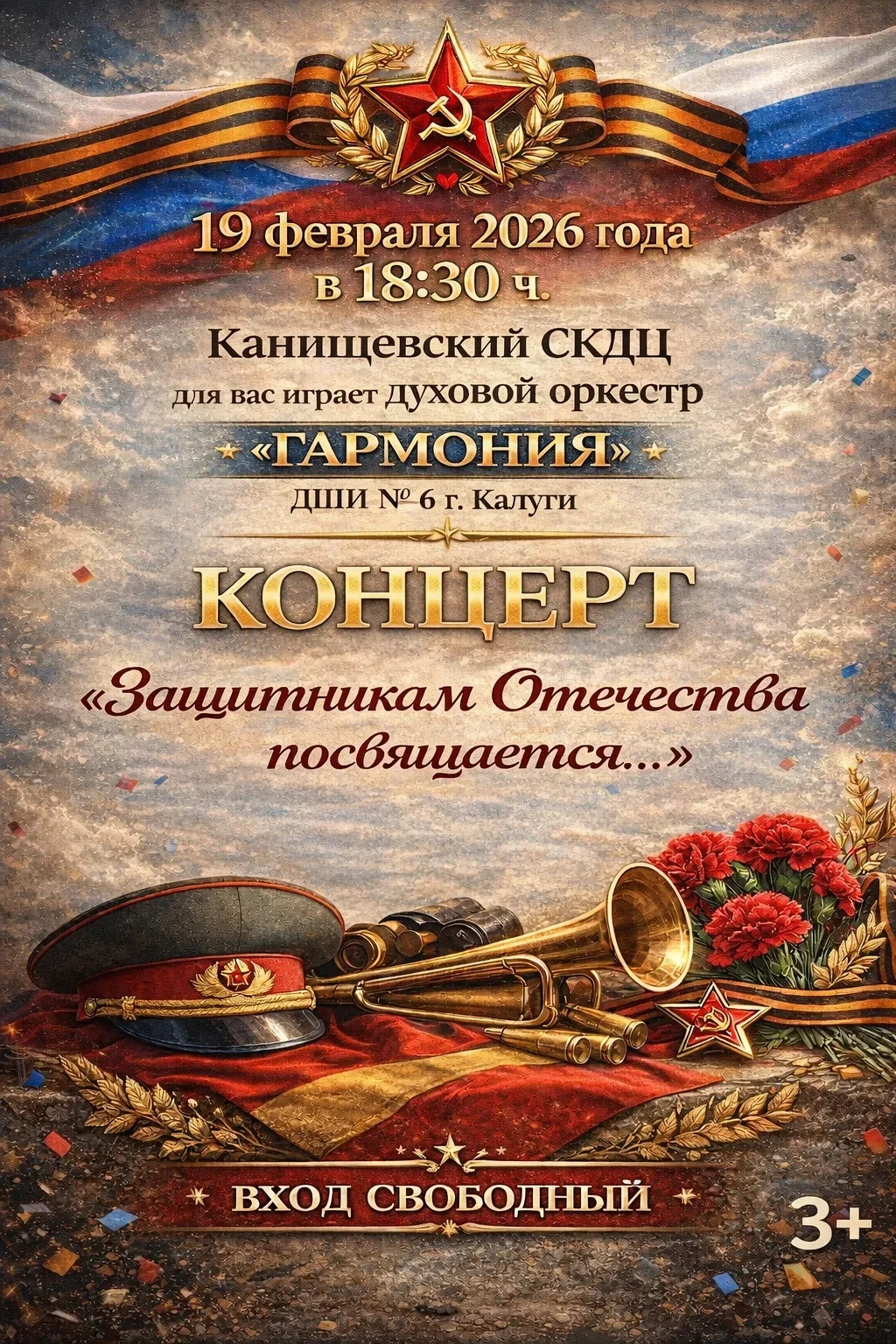 Приглашаем на концерт, посвященный Дню Защитника Отечества!✨