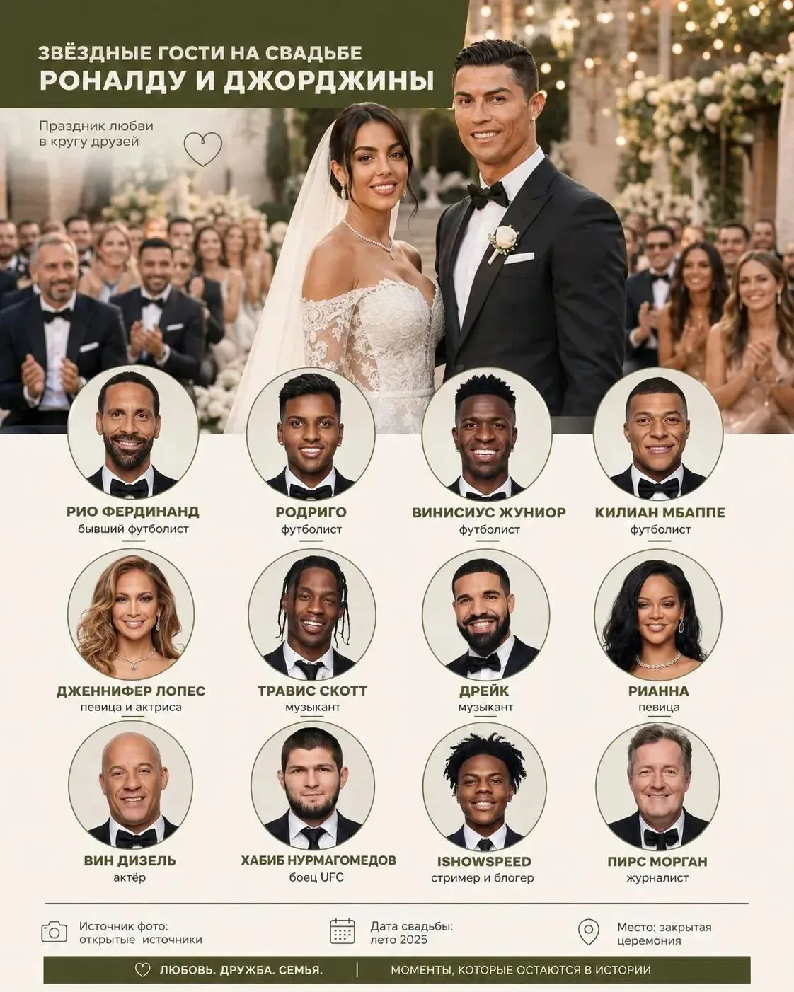 💍 Свадьба Роналду и Джорджины пройдет в следующие выходные 

По данным СМИ, церемония пройдет в соб