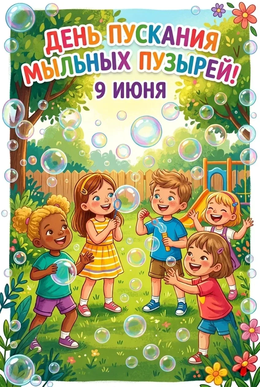 Сегодня, 9 июня, также отмечается необычный и радостный праздник — День пускания мыльных пузырей. Эт