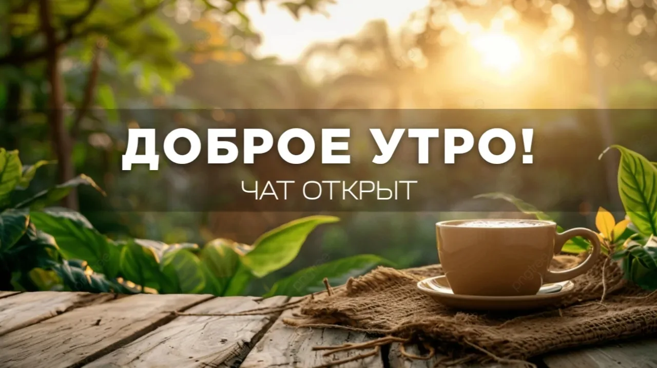 ☀️Доброе утро! Желаем вам продуктивного и замечательного дня!

🕧 Время 6:00 чат открыт, вы теперь м