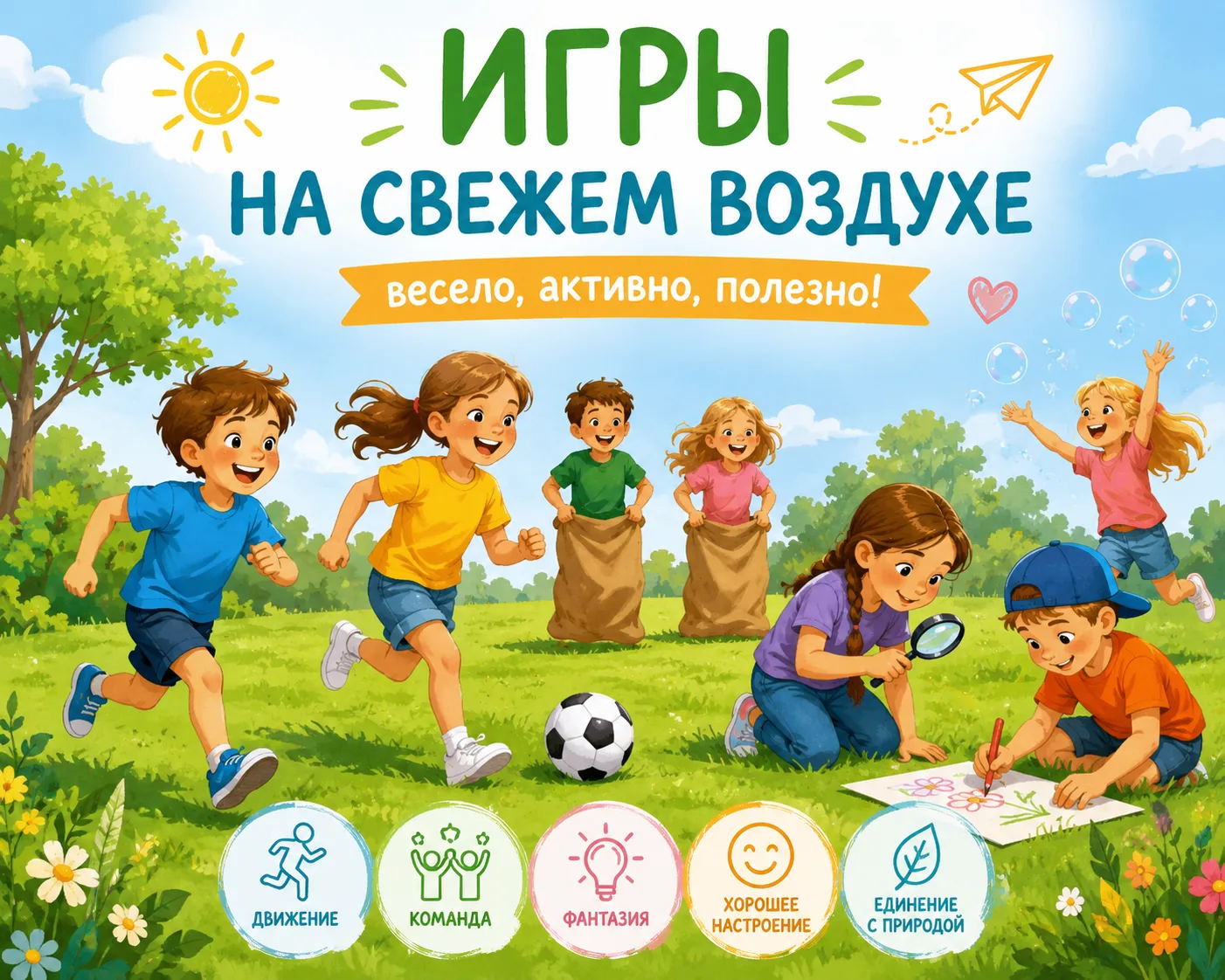 🌿 Игры на свежем воздухе — лучший способ провести лето активно!

Лето — время прогулок, движения и 