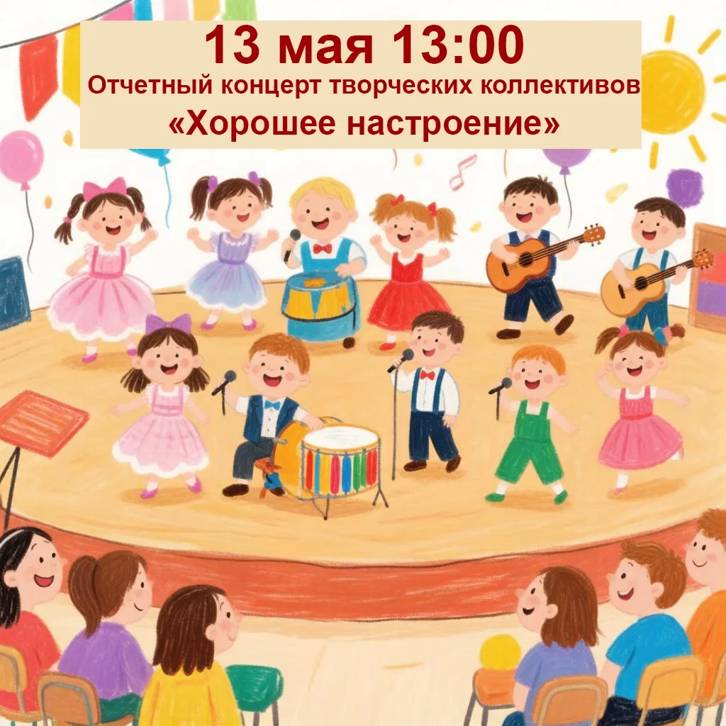 Внимание!
13 мая в 13:00
состоится отчетный концерт творческих коллективов школы, посвященный Году е