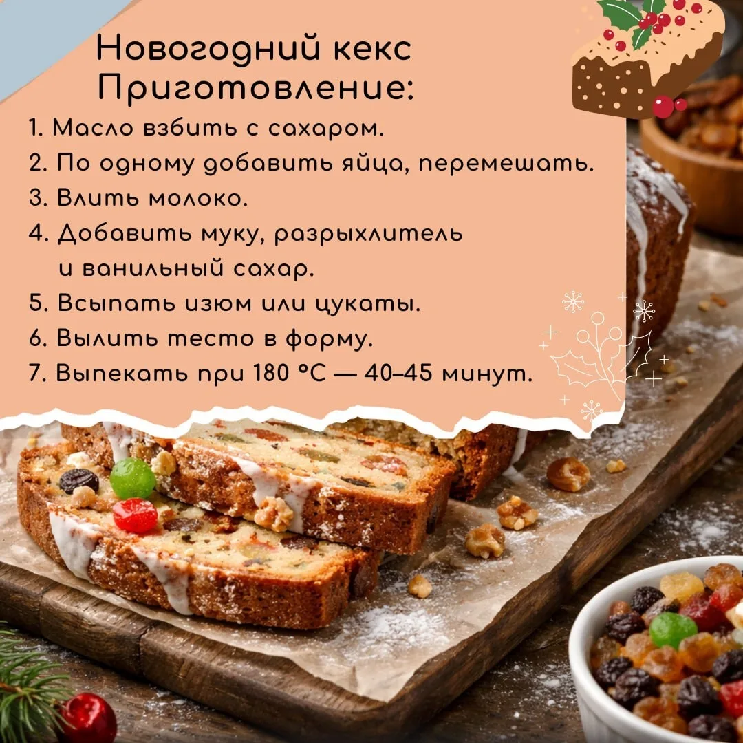 🍪 Сегодня в нашей рубрике #ГотовимВместе предлагаем вам рецепты имбирного печенья и кекса с цукатам