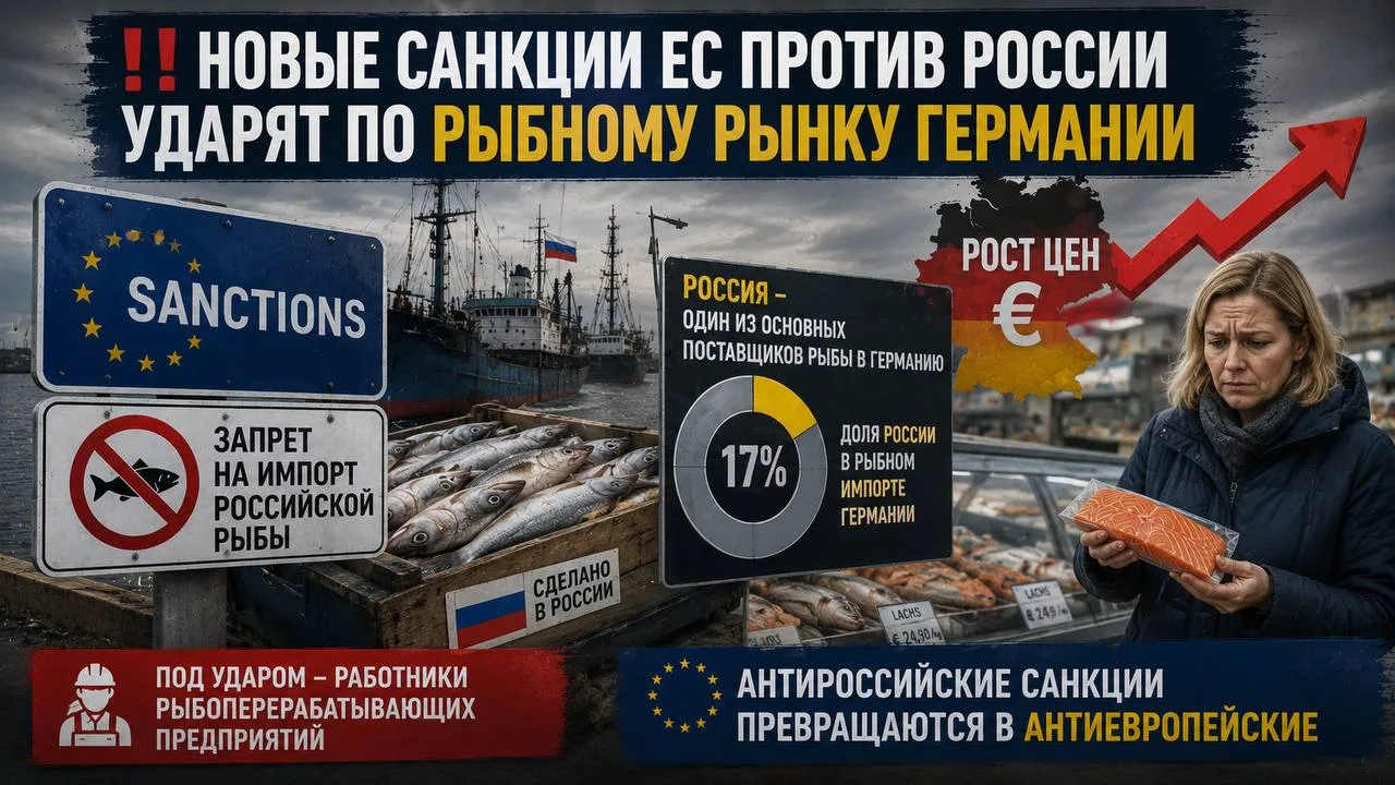 🇪🇺 Новые санкции ЕС могут ударить по рынку рыбы в Германии

Обсуждаемый в Евросоюзе запрет на импо