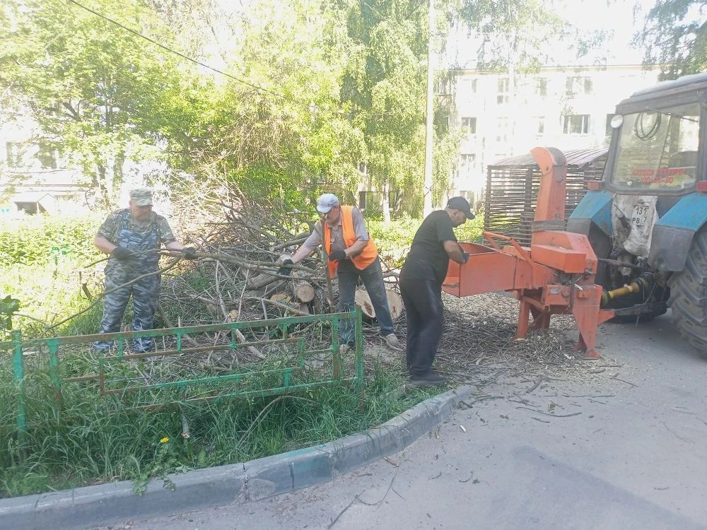 В рамках благоустройства территорий проводим санитарную обрезку деревьев: удаляем сухие и повреждённ