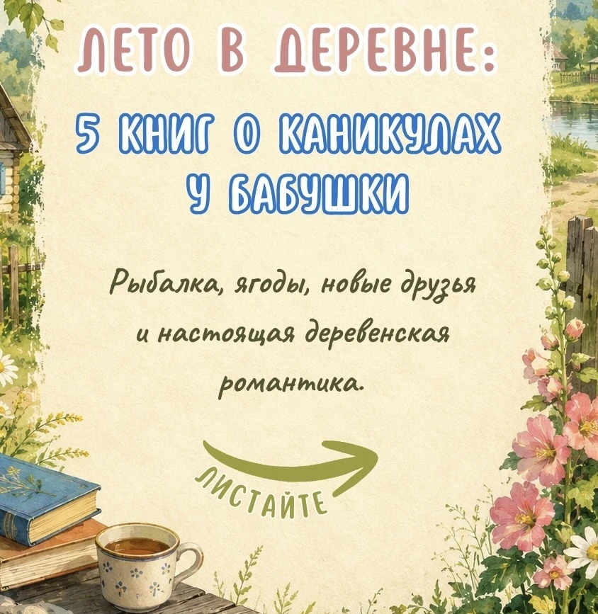 🌻 Лето в деревне: 5 книг о каникулах у бабушки

Лето — это не только солнце и каникулы. Это бабушки