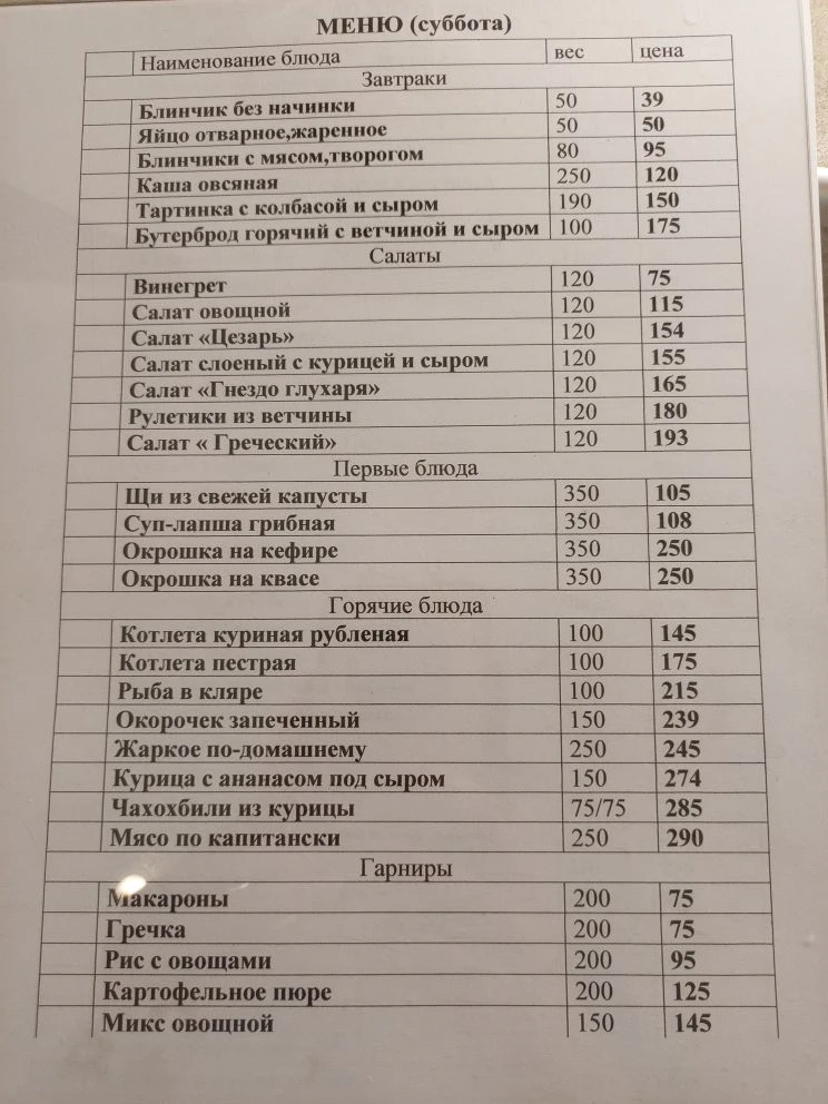 Добрый день! Меню на сегодня! Ждем всех в гости!