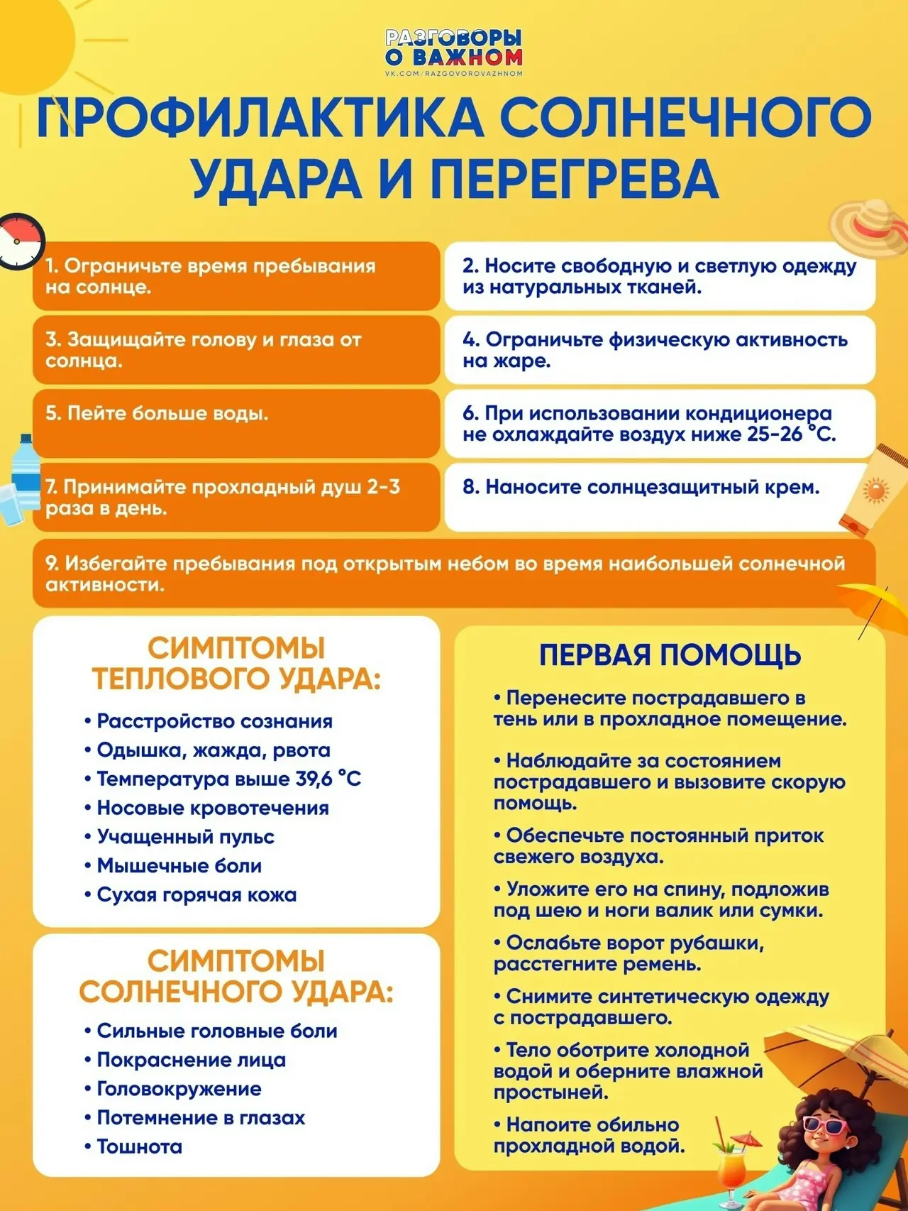 Памятка «Профилактика солнечного удара и перегрева»