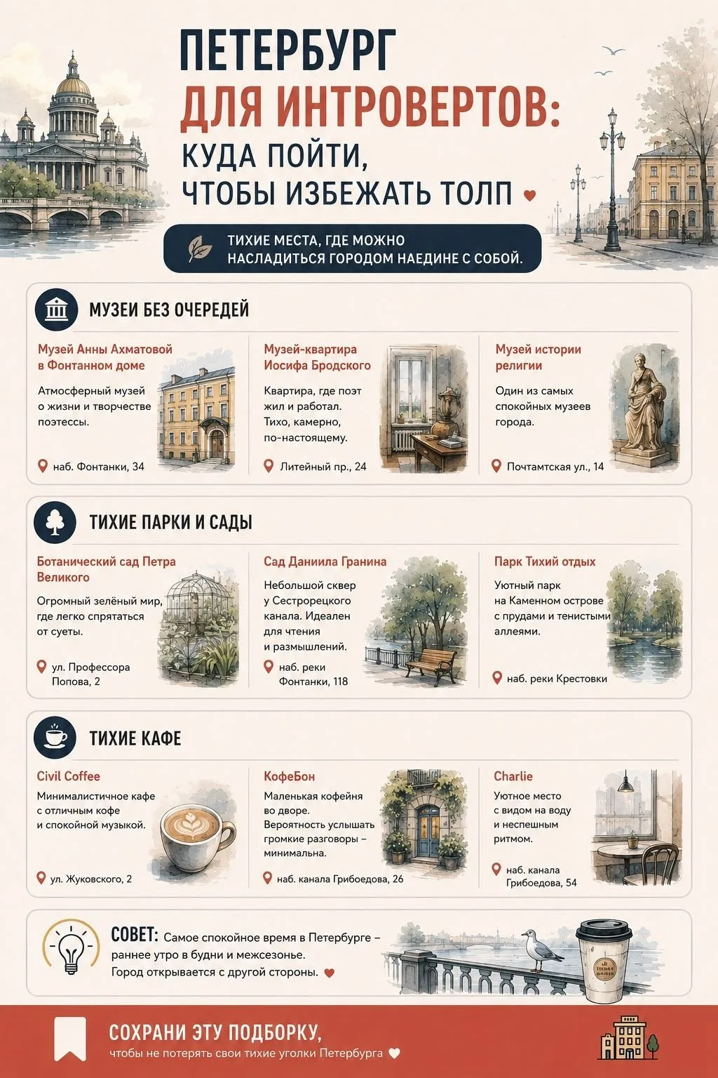 5 способов услышать, как дышит Петербург

Знаете, почему влюблённые в этот город возвращаются снова 