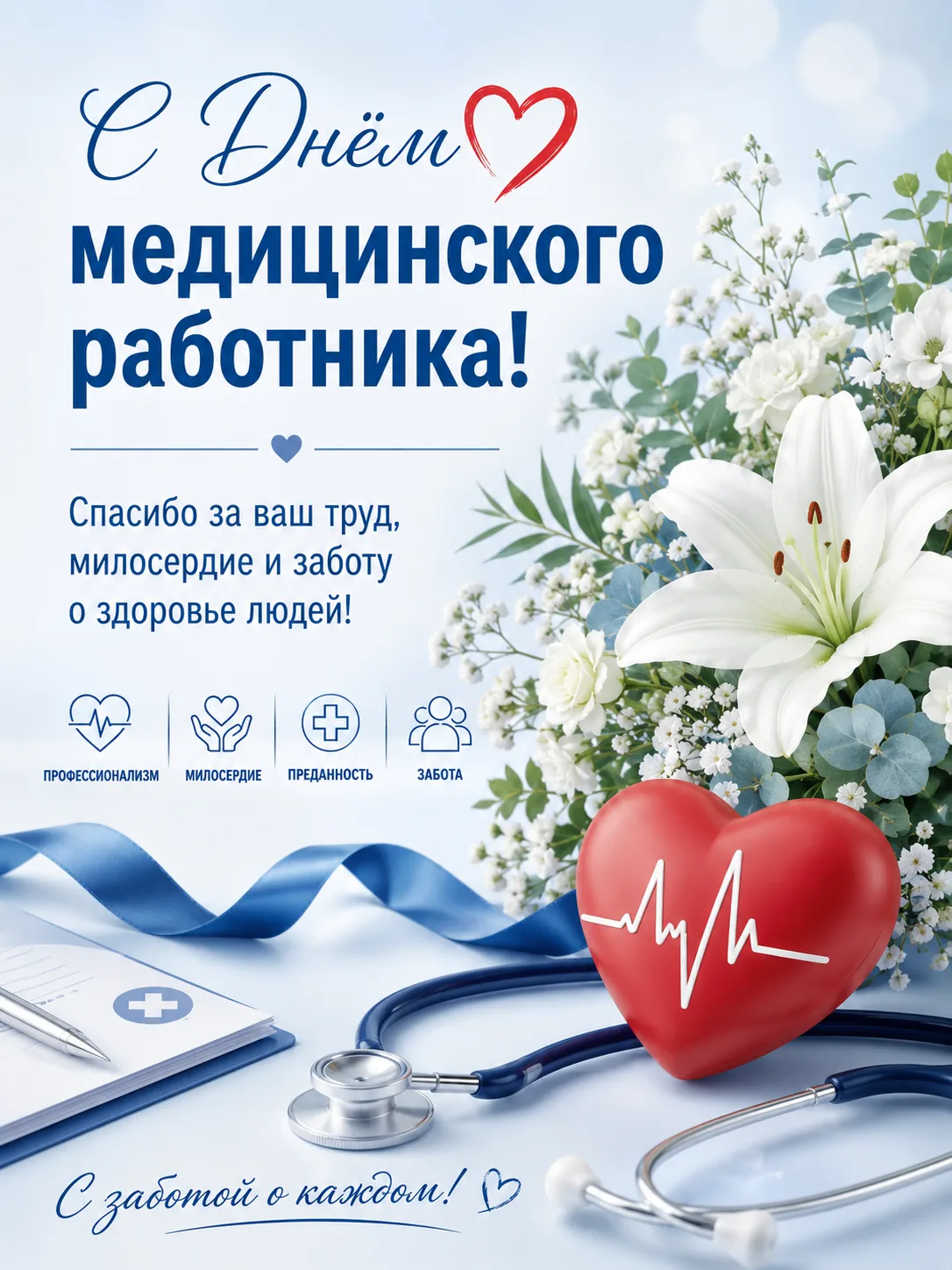 🩺 Уважаемые работники и ветераны здравоохранения!

Примите искренние поздравления с Днём медицинско