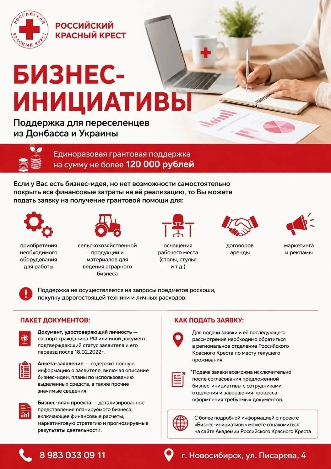 Информируем Вас о поддержке  переселенцев из Донбасса и Украины.
Если у вас есть бизнес идеи, но нет