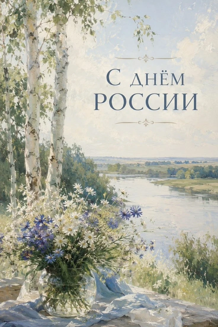 Я себя не мыслю без России, 
Без её берёз и тополей, 
Без её невыплаканной сини, 
Без её заснеженных