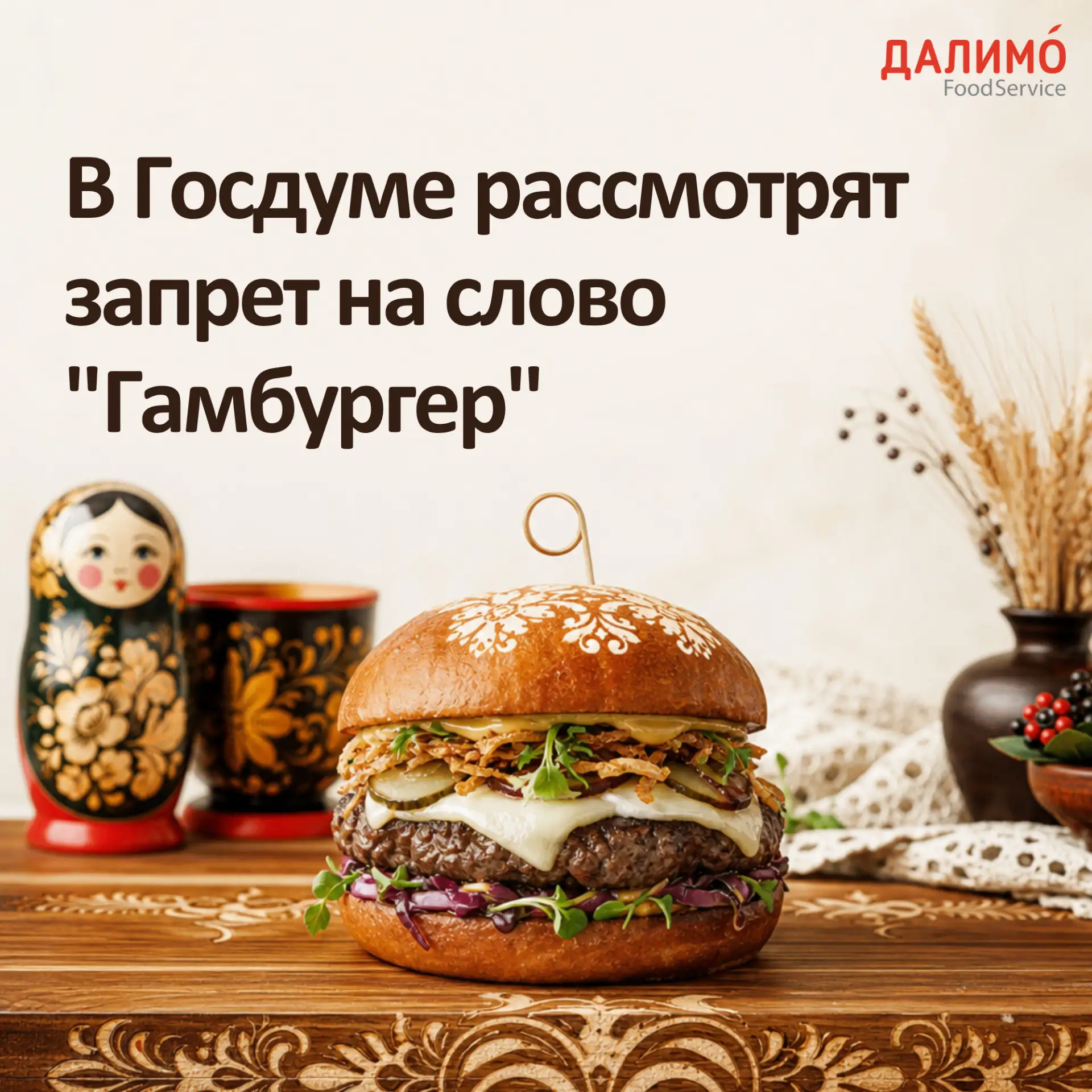 ⚡Новости: Запрет на слово "гамбургер" в общепите рассматривают в Госдуме

В России обсуждают инициат