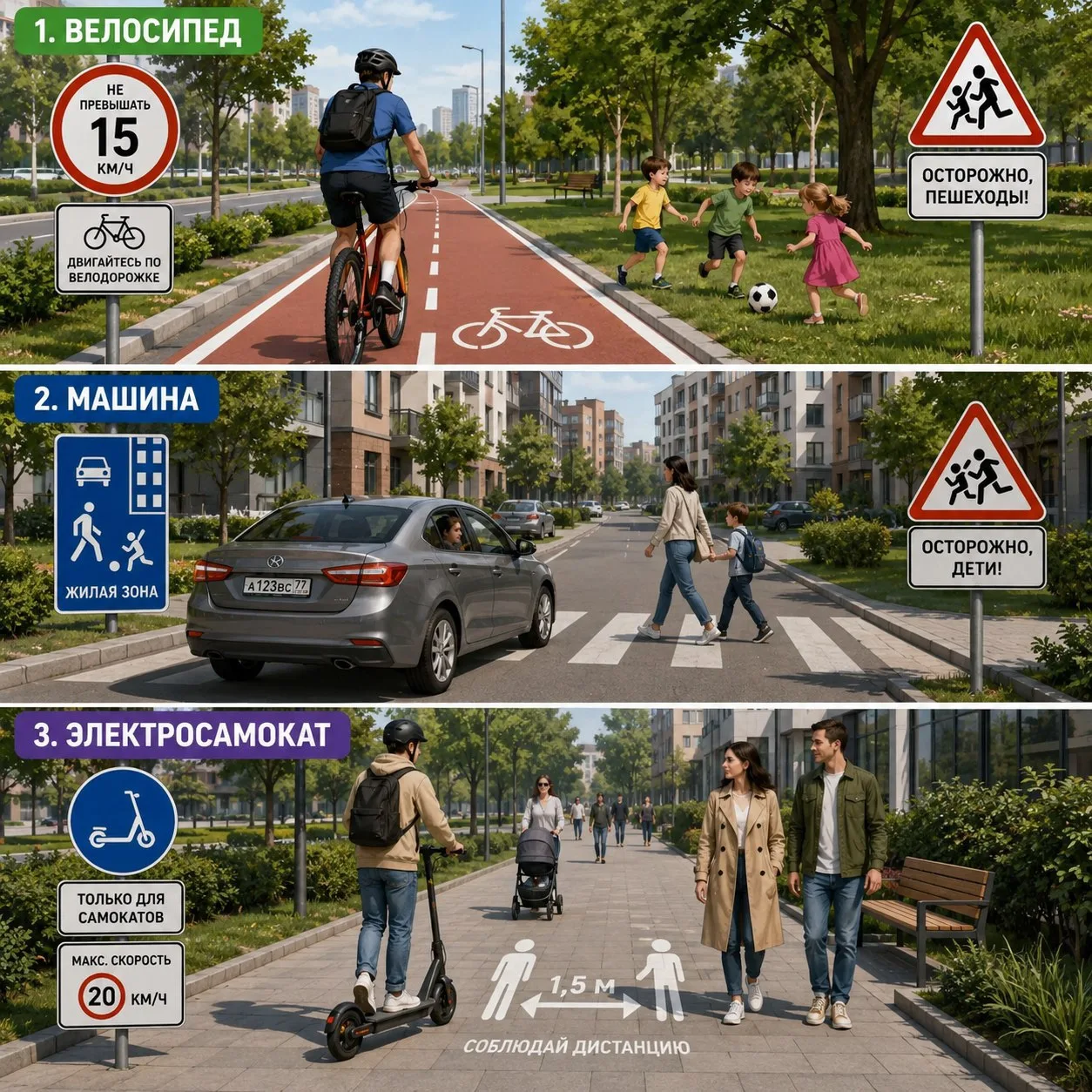 правила безопасного передвижения по территории жилой зоны.

🚗 Для водителей автомобилей:

•  Скорос