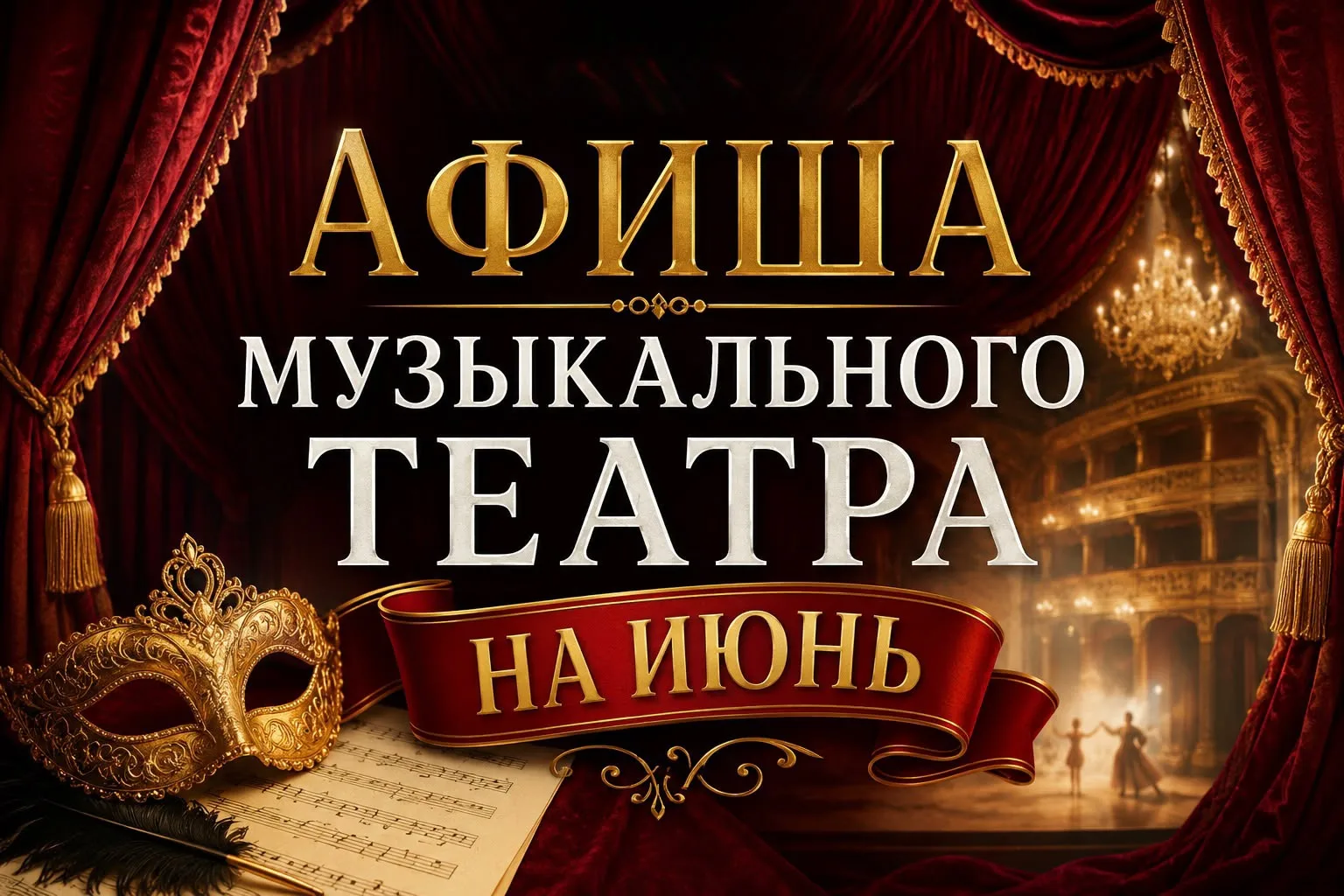 🎭 АФИША ГОСУДАРСТВЕННОГО МУЗЫКАЛЬНОГО ТЕАТРА КБР НА ИЮНЬ

📅 16 июня в 19:00

✨ Мюзикл В. Лукашева 