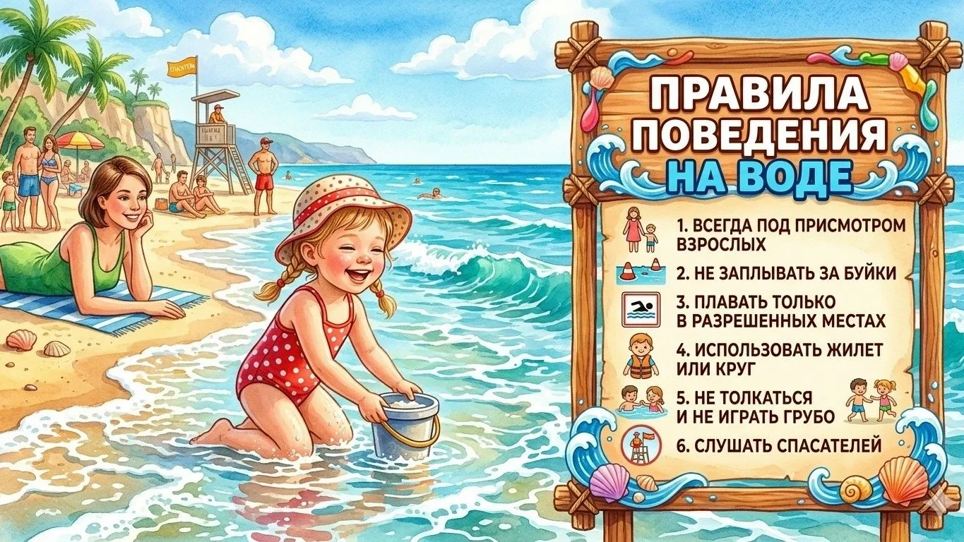 🌊☀️ Вода — это радость, но осторожность превыше всего!

Дорогие друзья!

 Повторяем с детьми главны