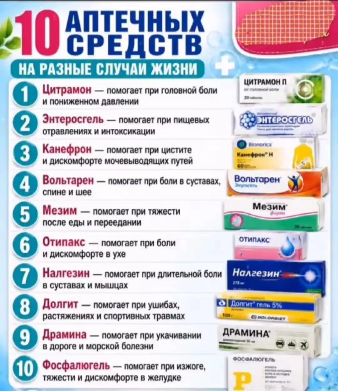 🏥10 аптечных средств, которые всегда должны быть под рукой

Моё здоровье! Подписаться