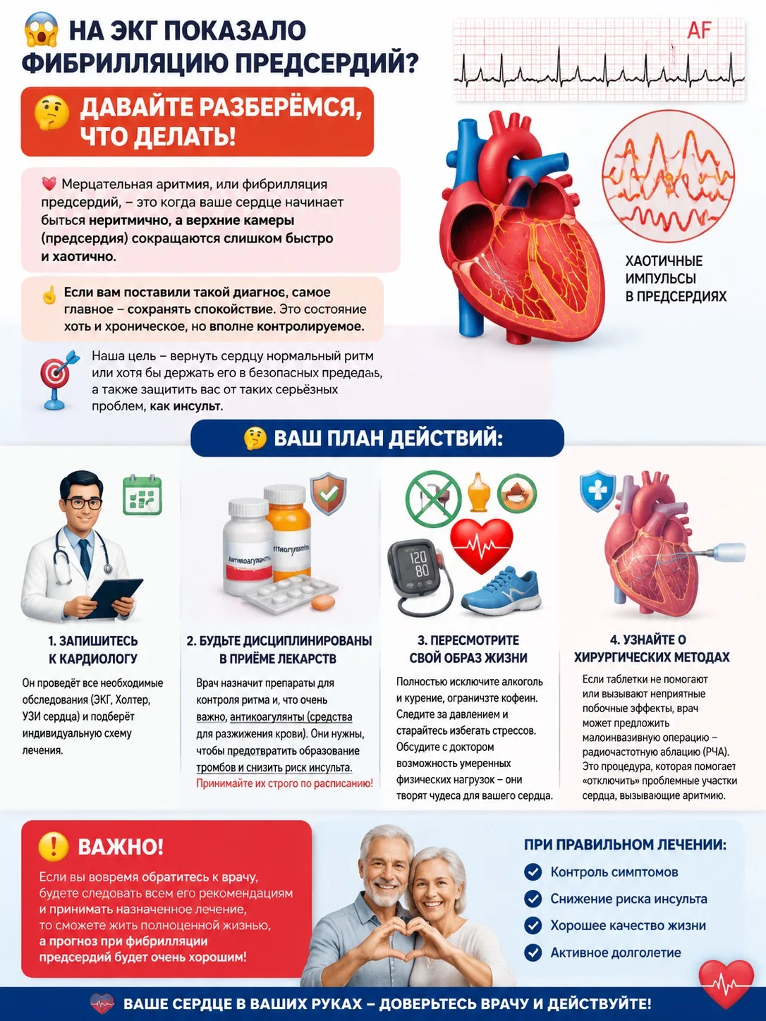 😱 На ЭКГ показало фибрилляцию предсердий? 
🤔Давайте разберёмся, что делать!

💓Мерцательная аритми