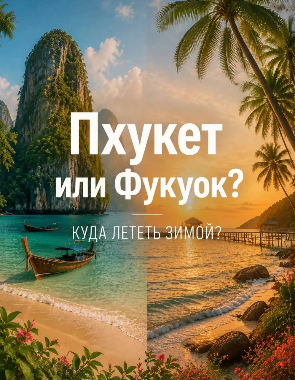 Пхукет или Фукуок? Куда лететь зимой?
P.S. да… уже пора планировать, иначе будем выбирать отель без 