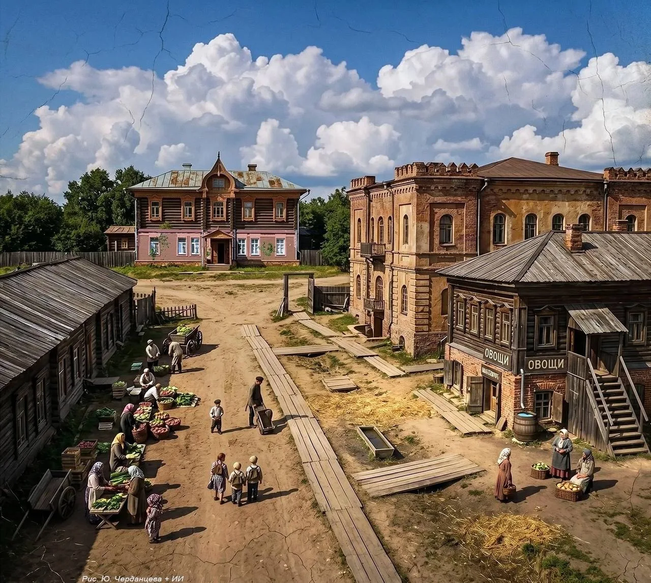 💔 Рынок «Пироговка». 50-е годы ХХ века
 
📍Перекресток пр. Ленина – ул. Пирогова. Вдали дом на пр. 