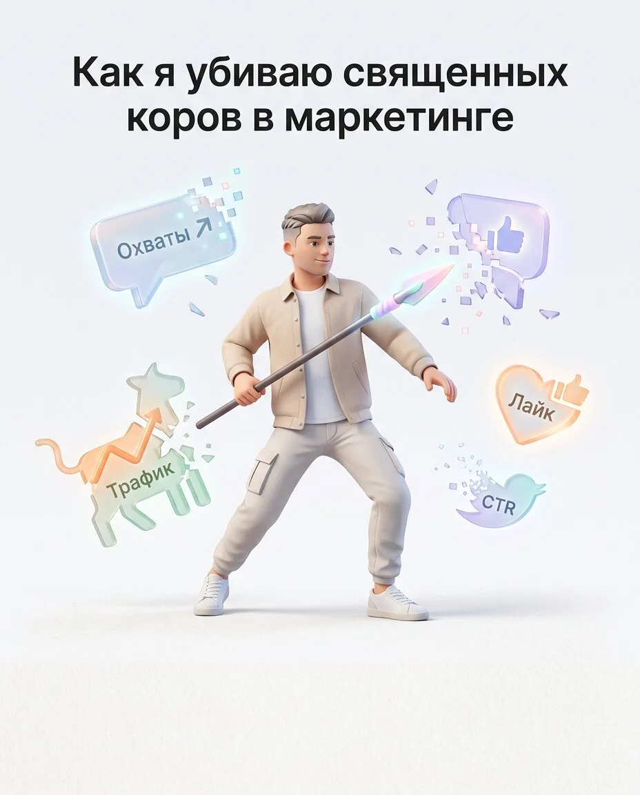 Как я убиваю священных коров в маркетинге

В маркетинге до сих пор живут святые догмы:
«Нам нужны ох