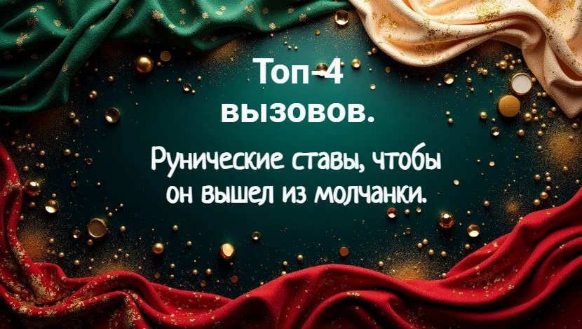 ТОП-4 ВЫЗОВОВ. РУНИЧЕСКИЕ СТАВЫ, ЧТОБЫ ОН ВЫШЕЛ ИЗ МОЛЧАНКИ.

Знакомая ситуация? Он был таким внимат
