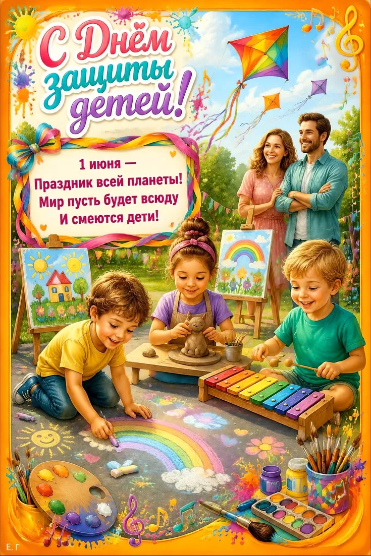 С Днем защиты детей! 🎉🥰 
Пусть наши дети как можно дольше остаются детьми. Беззаботными, весёлыми,