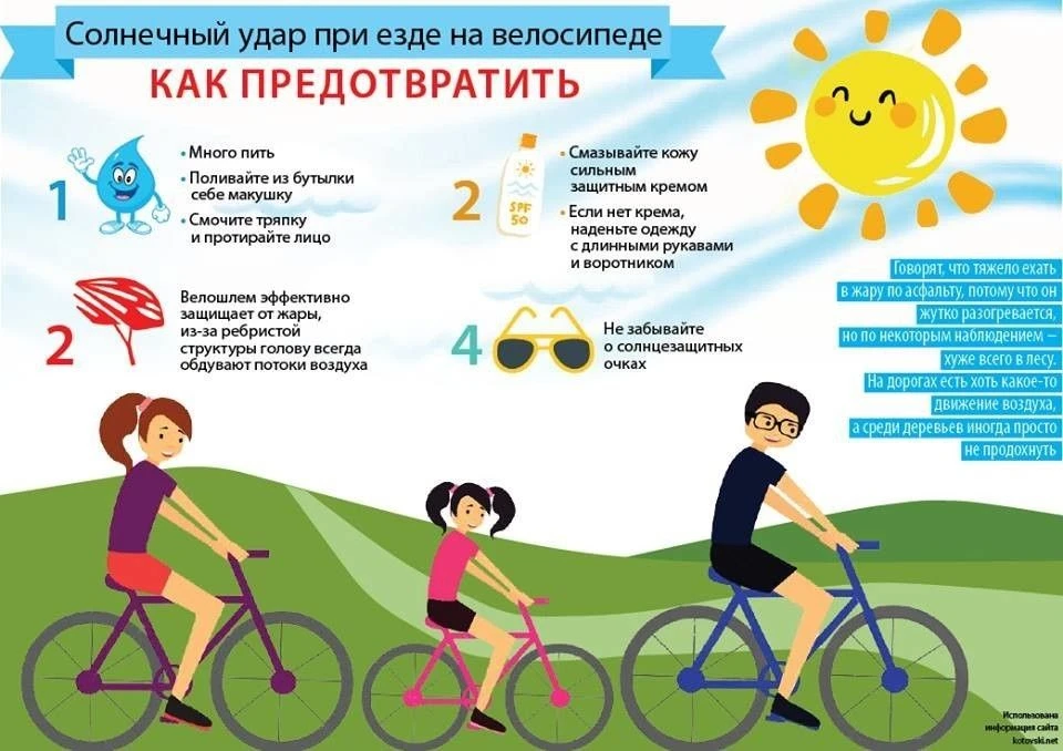 Причины солнечного удара:
- Длительное пребывание под прямыми лучами солнца - отдых, прогулки;
- Раб