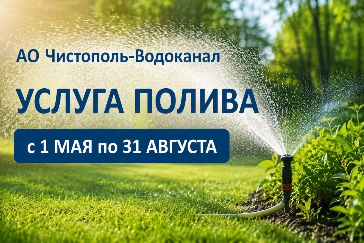 ⚠️ Уважаемые жители!
💧 АО «Чистополь-Водоканал» информирует:

С 1 мая по 31 августа открывается усл