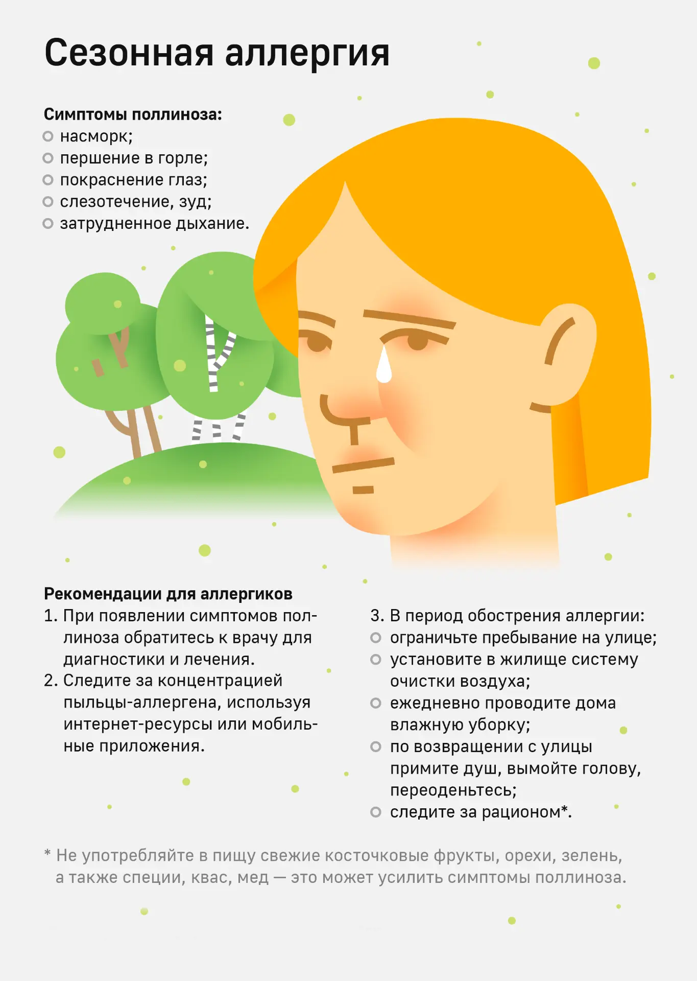 🔥Поллиноз (сенная лихорадка, пыльцевая аллергия, сезонный аллергический ринит) — аллергическая реак