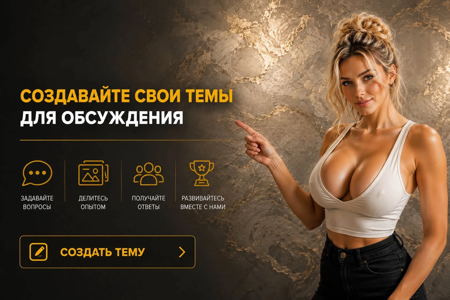 Создавайте свои темы и делитесь опытом

На форуме нет «глупых вопросов».
Каждый опытный мастер когда