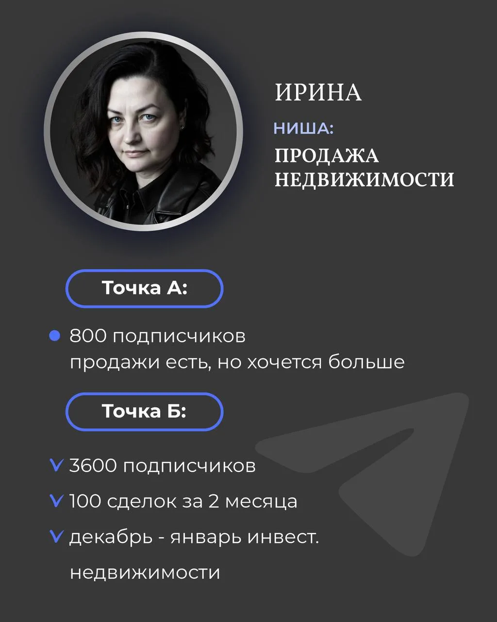 100 сделок за 2 месяца ‼️

Ирина пришла ко мне на программу сказав «я и так все знаю »

Но суть моей