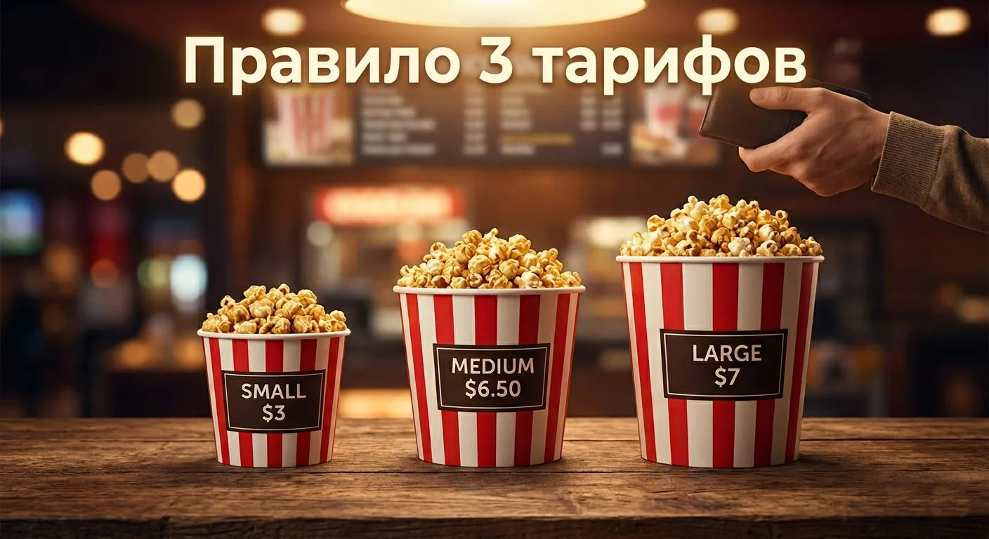 🍿 Почему вы всегда выбираете средний попкорн? Магия «правила трех» и немного истории

Замечали, что