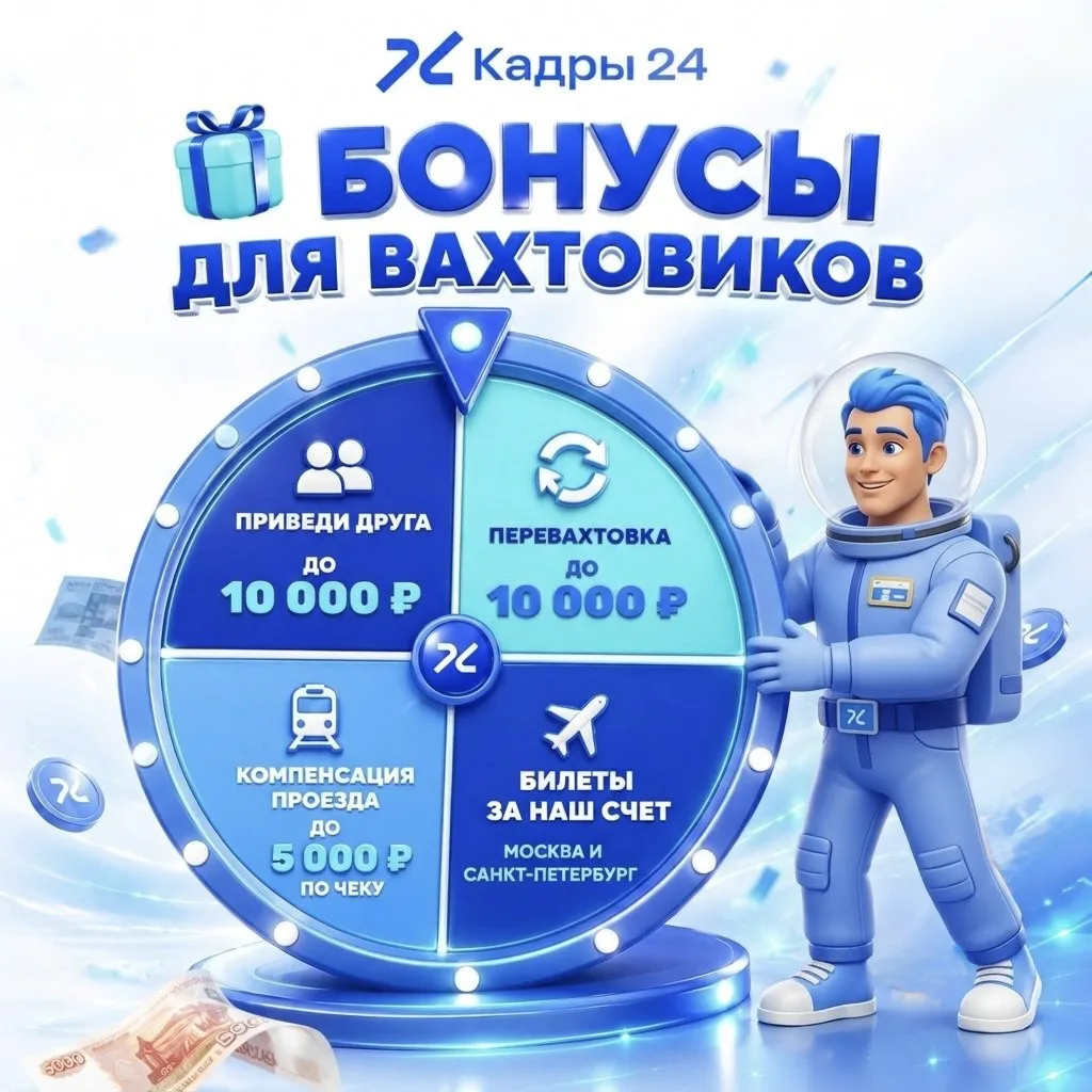 🆕БОНУСЫ для вахтовиков на наших проектах!

✍️ Пиши нам - ТУТ

#вахта #бонусы #Кадры24