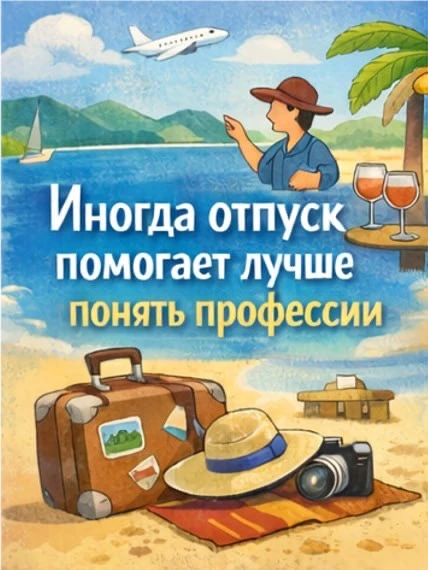 Отпуск тоже может быть профориентацией

На прошлой неделе я была в отпуске в другой стране.

И в как