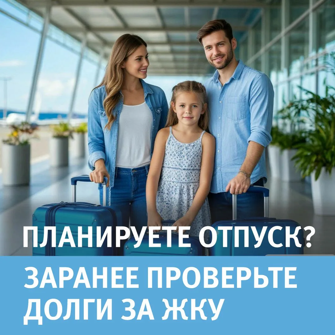 Планируете отпуск? 
Заранее проверьте долги за ЖКУ.

🏖️  Впереди лето - время отпусков, поездок на 